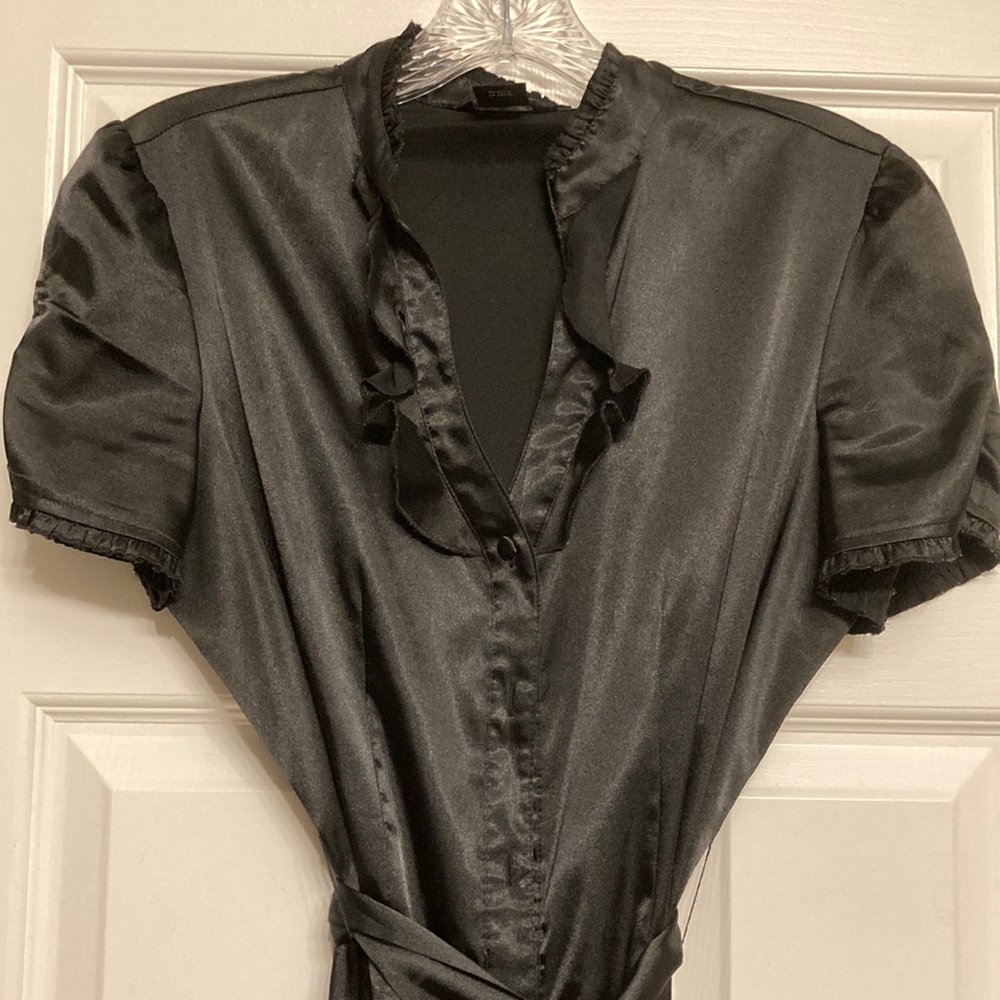 Little black dress with tie waist